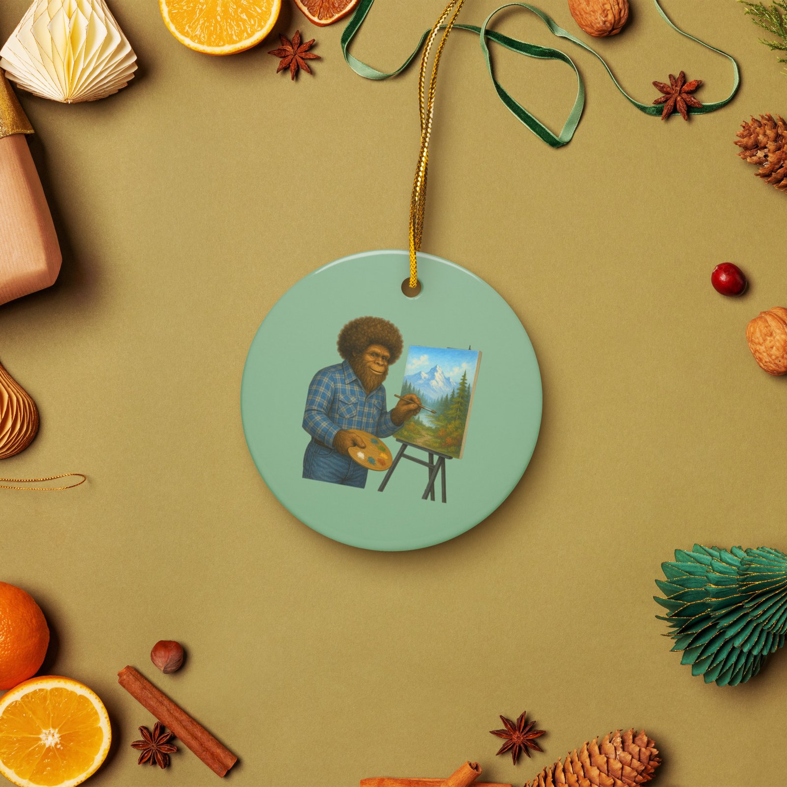 Bigfoot Painting ceramic ornaments - Image 2