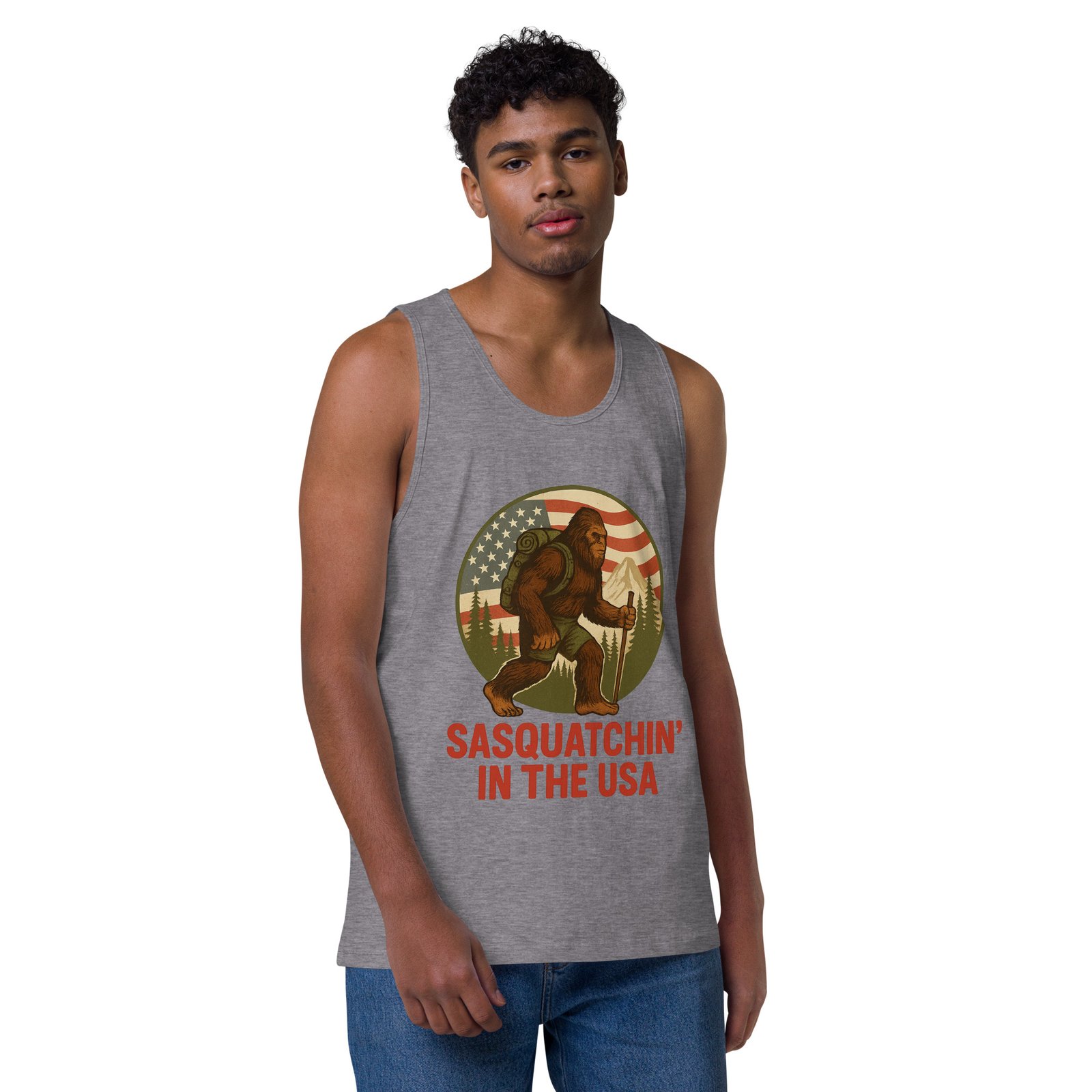 Bigfoot - Sasquatchin In The USA - Cotton Heritage MC1790 - Men's Premium Tank