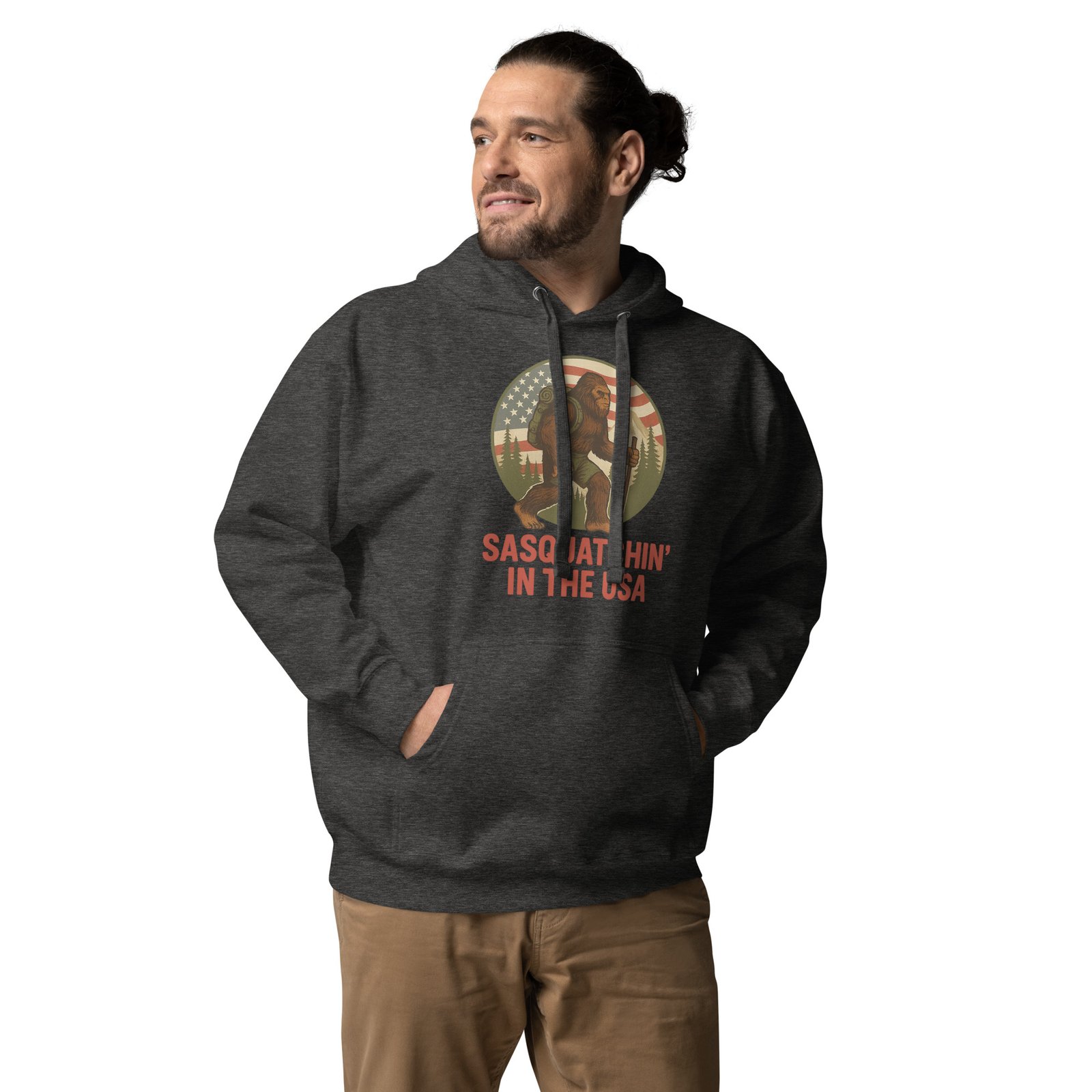 Bigfoot - Sasquatchin In The USA Hoodie - Cotton Heritage M2580 - Unisex