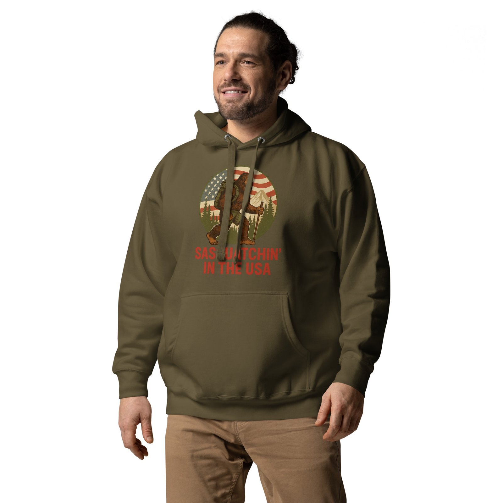 Bigfoot - Sasquatchin In The USA Hoodie - Cotton Heritage M2580 - Unisex - Image 4