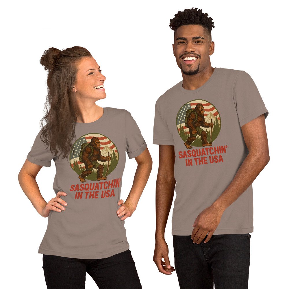 Bigfoot - Sasquatchin In The USA - Bella + Canvas 3001 - Unisex - Image 3