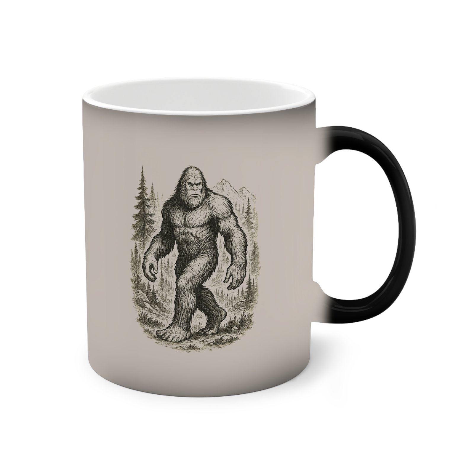 Sasquatch Color-Changing Mug — Bigfoot Forest Heat Reveal 11oz